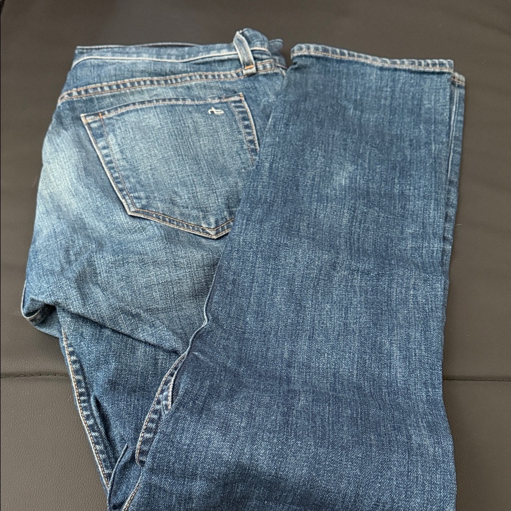 rag & bone Men's Straight Leg Blue Denim Jeans